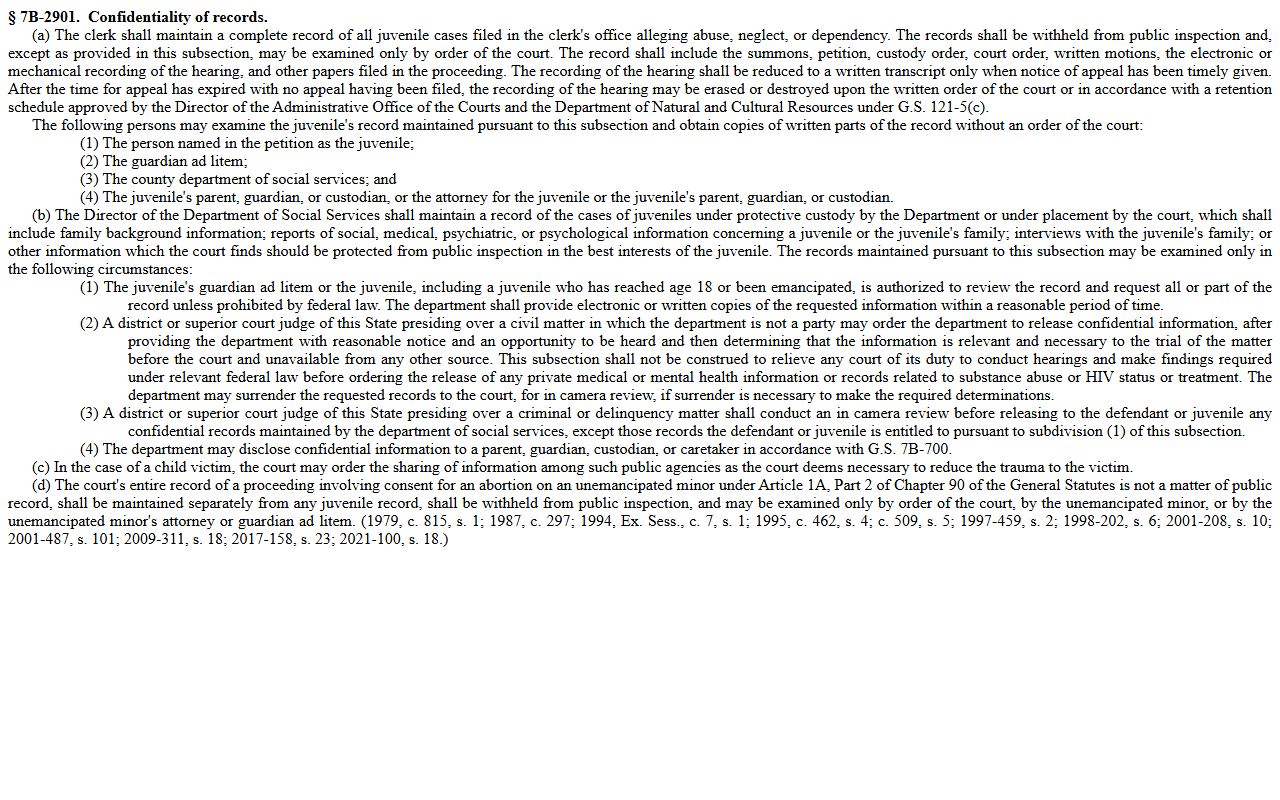 Burke County Clerk of Superior Court abuse neglect dependency record confidentiality