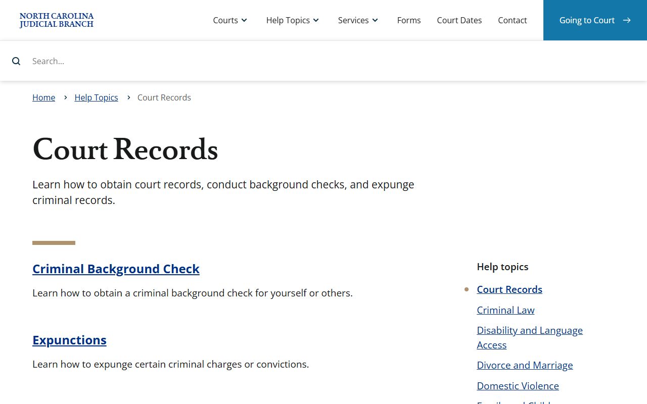Burke County court records help topic from North Carolina courts