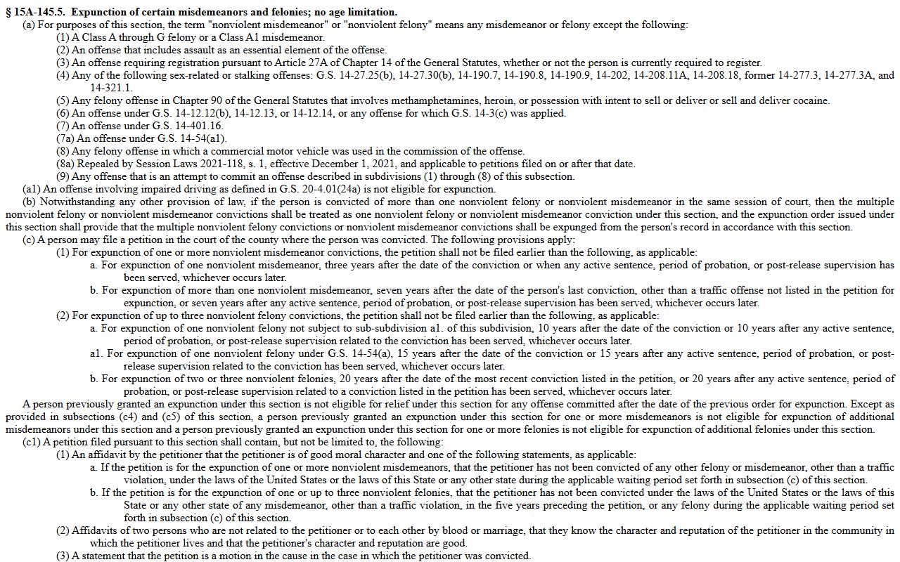 Burke County criminal court records expunction of misdemeanors and felonies