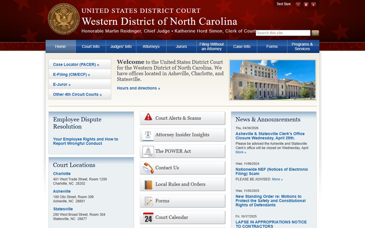 Burke County Superior Court federal district court distinction