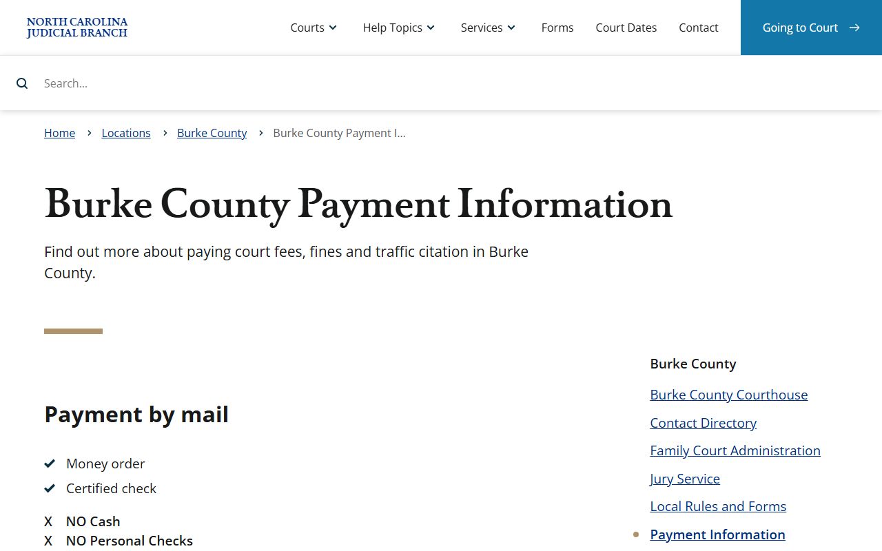 Burke County Court records traffic and court payment options