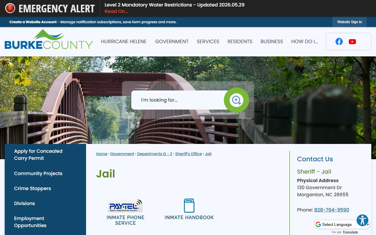 Burke County inmate records official Burke County Jail page
