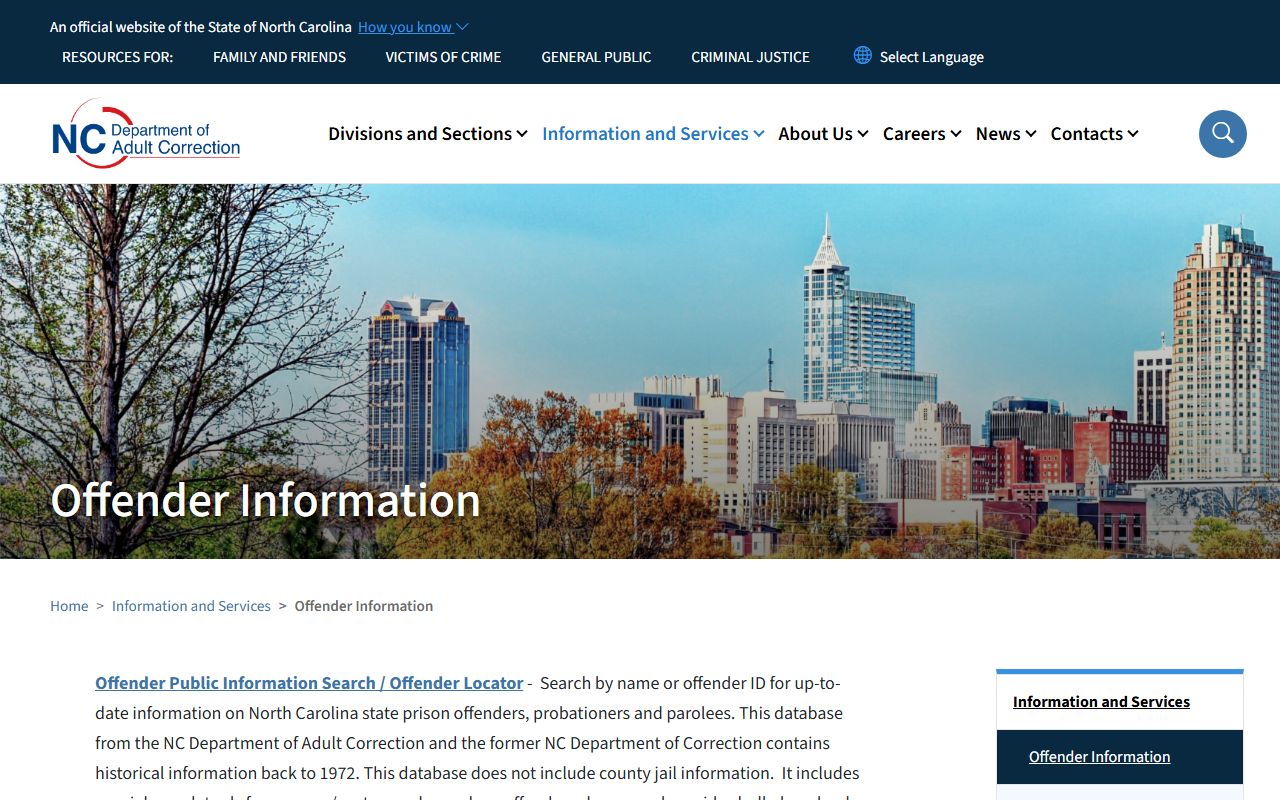 Burke County inmate records NC DAC state offender public information search