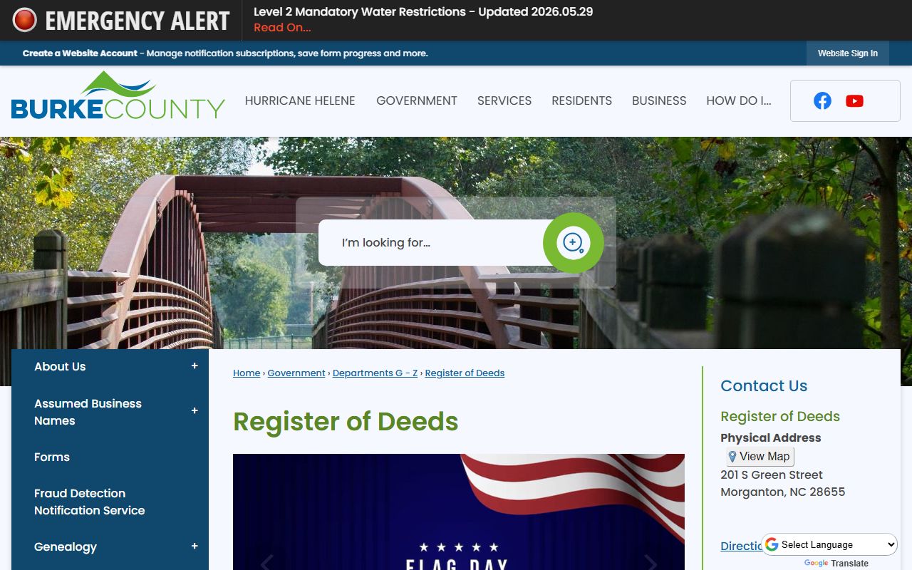 Burke County marriage records Register of Deeds office source