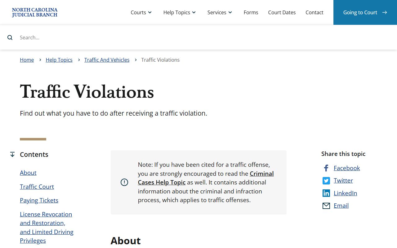 Burke County traffic court records North Carolina traffic violations help topic